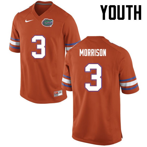 Florida Gators Youth #3 Antonio Morrison College Football Orange